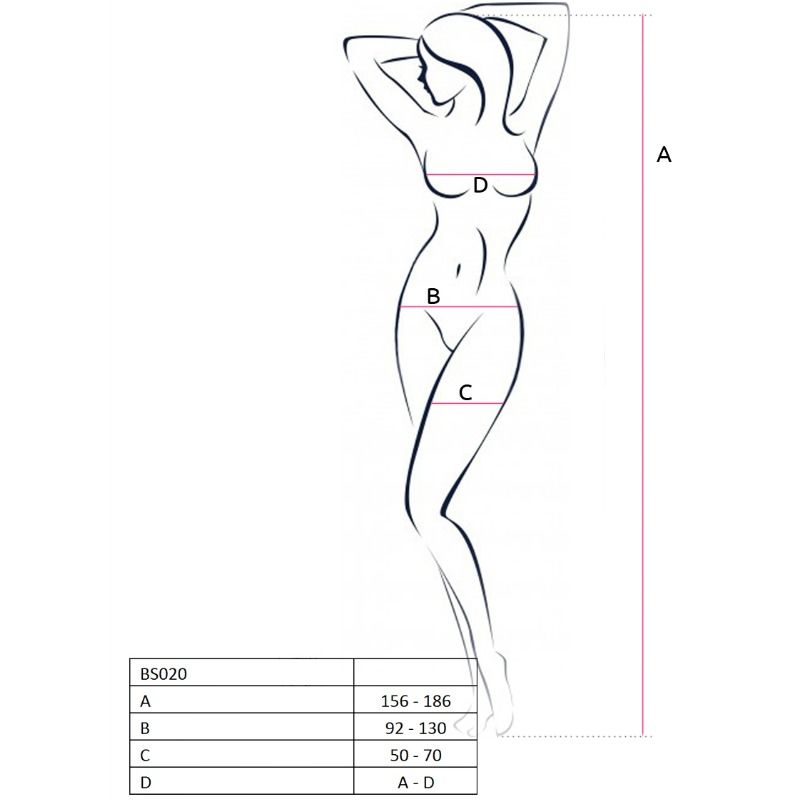 PASSION - WOMAN BS020 BODYSTOCKING BRANCO TAMANHO ÚNICO