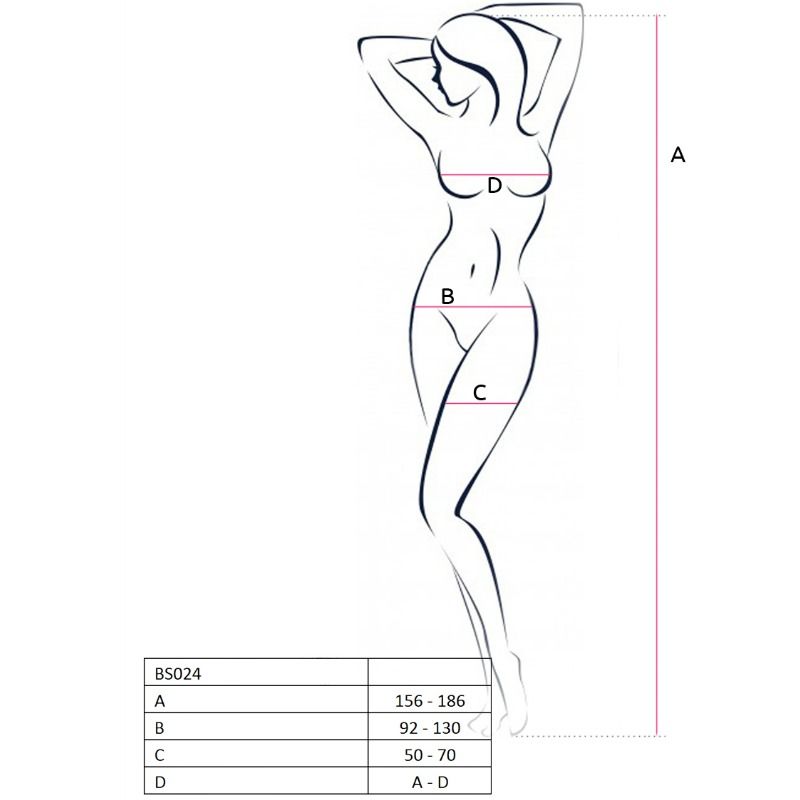 PASSION - WOMAN BS024 BODYSTOCKING BRANCO TAMANHO ÚNICO