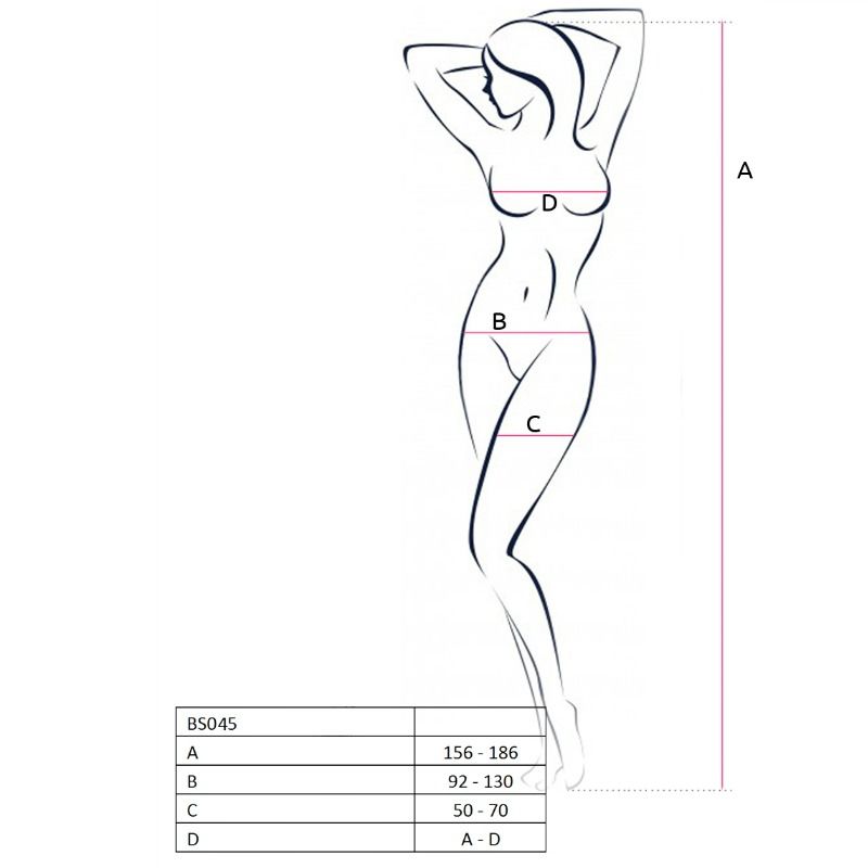 PASSION - WOMAN BS045 BODYSTOCKING BRANCO TAMANHO ÚNICO
