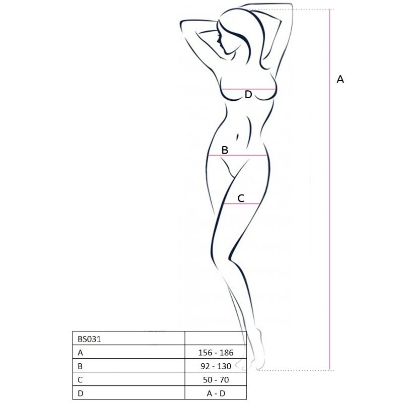 PASSION - WOMAN BS031 BODYSTOCKING BRANCO TAMANHO ÚNICO
