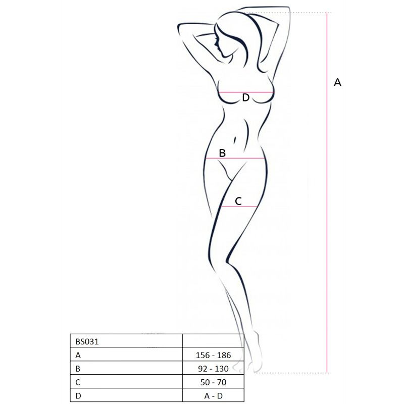 PASSION - MULHER BS031 BODYSTOCKING PRETO TAMANHO ÚNICO
