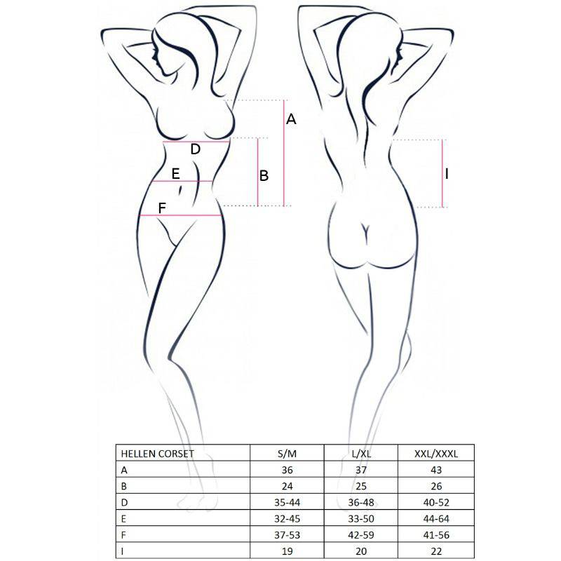 PASSION - CORSET PRETO HELLEN FEMININO TAMANHO L/XL