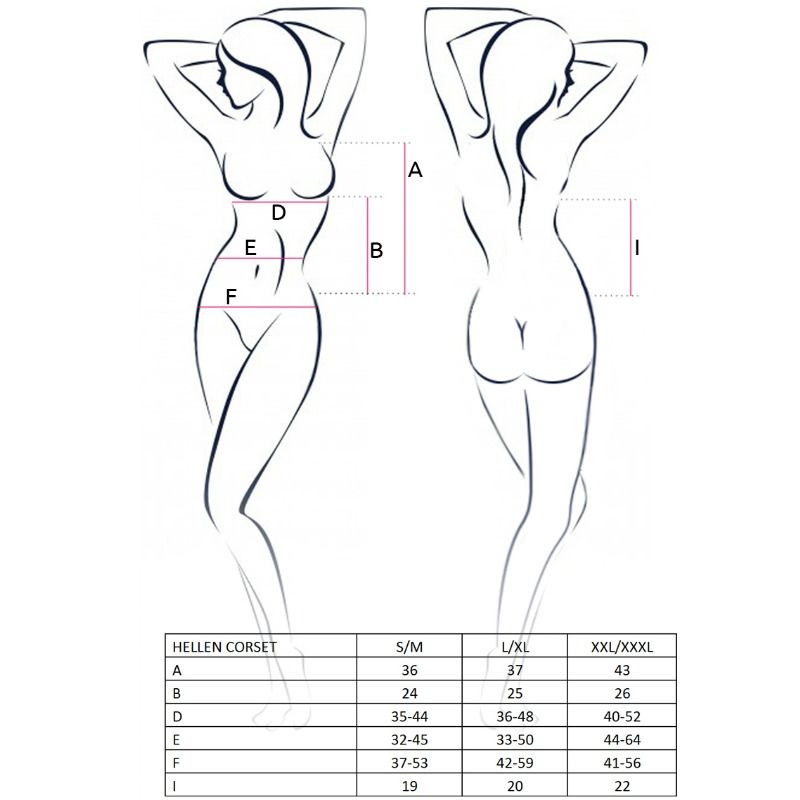 PASSION - CORSET PRETO HELLEN FEMININO TAMANHO L/XL