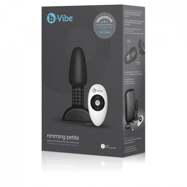 B-VIBE - PLUG ANAL COM CONTROLE REMOTO RIMMING PETITE PRETO