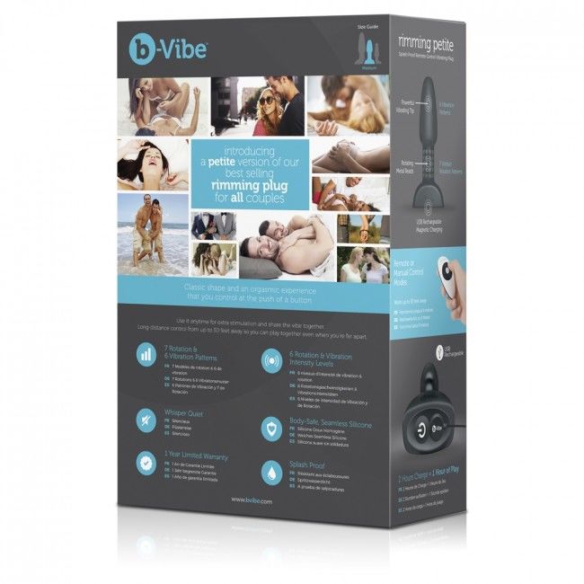 B-VIBE - PLUG ANAL COM CONTROLE REMOTO RIMMING PETITE PRETO