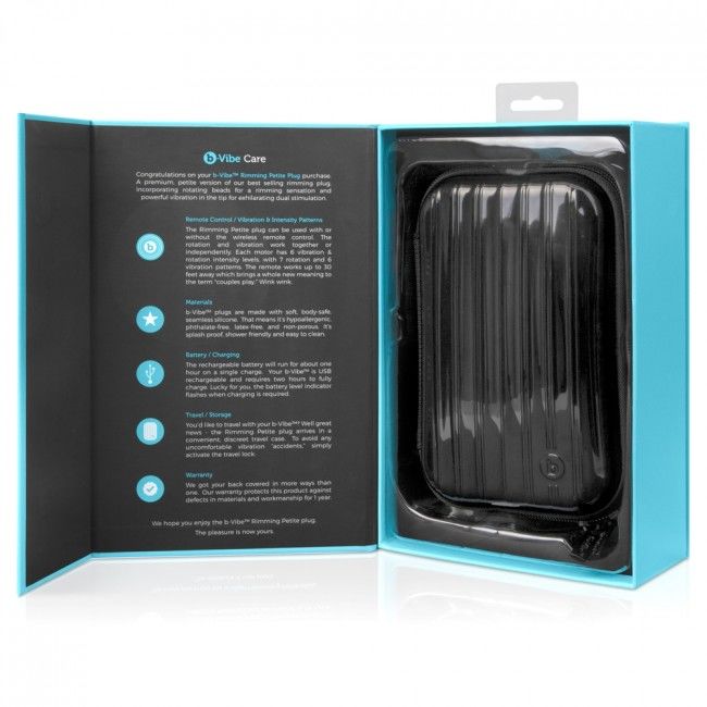 B-VIBE - PLUG ANAL COM CONTROLE REMOTO RIMMING PETITE PRETO
