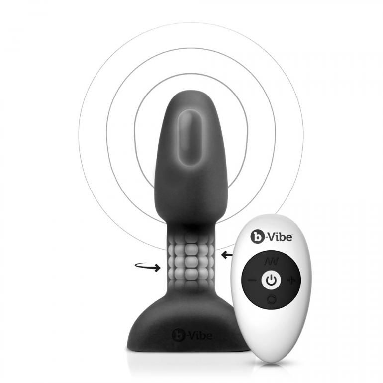 B-VIBE - PLUG ANAL COM CONTROLE REMOTO RIMMING PETITE PRETO