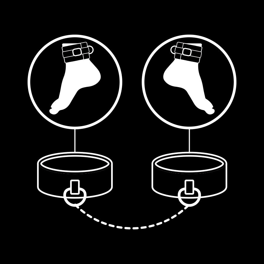 FETICHE SUBMISSIVO - PULSEIRAS DE COURO VEGANO COM FORRO DE NOPRENE