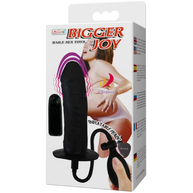 BAILE - PÊNIS INFLÁVEL BIGGER JOY COM VIBRAÇÃO 16 CM