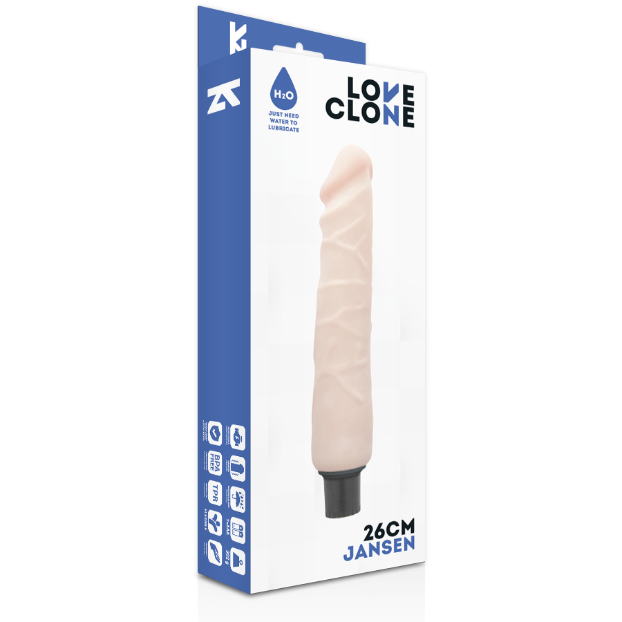 LOVECLONE - VIBRADOR JANSEN AUTOLUBRIFICANTE 26 CM -O- 4,2 CM