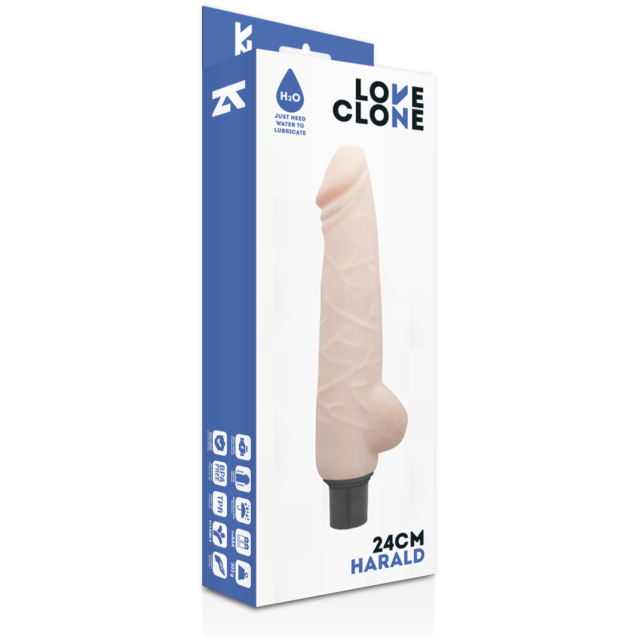 LOVECLONE - VIBRADOR HARALD AUTOLUBRIFICANTE 24 CM -O- 4 CM