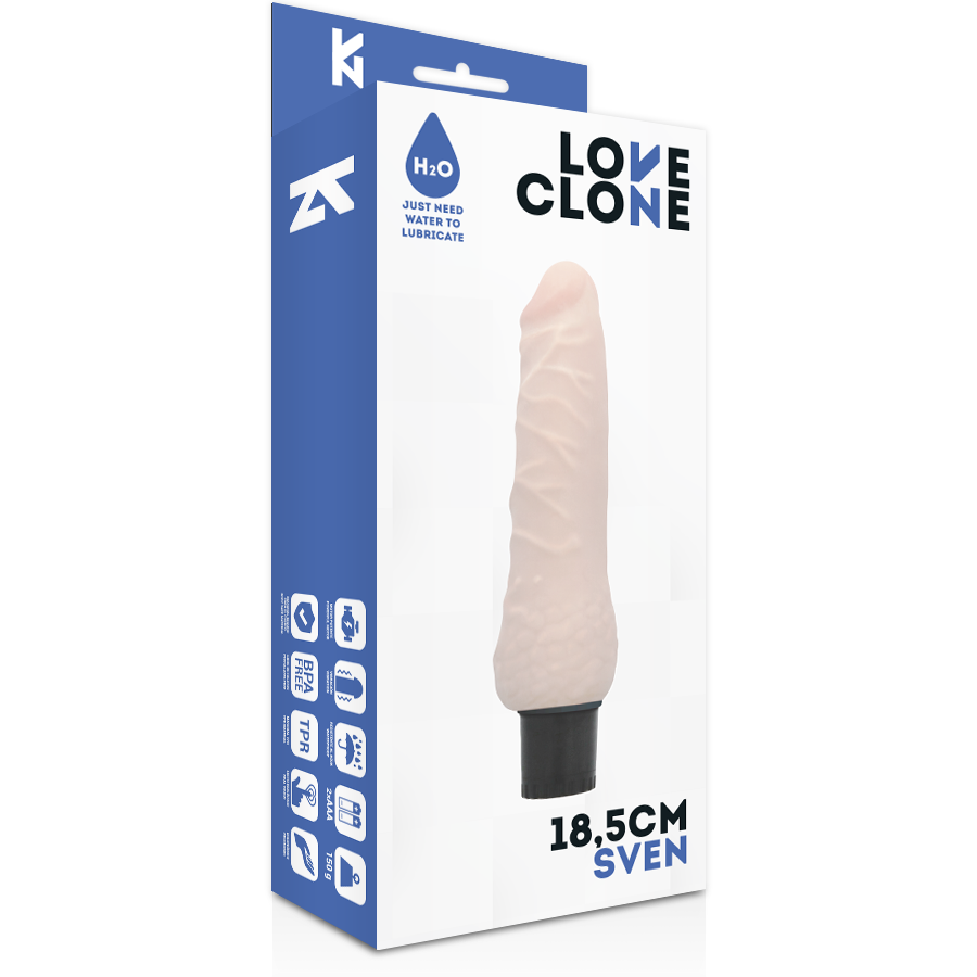 LOVECLONE - VIBRADOR AUTOLUBRIFICANTE SVEN 18,5 CM -O- 3,3 CM