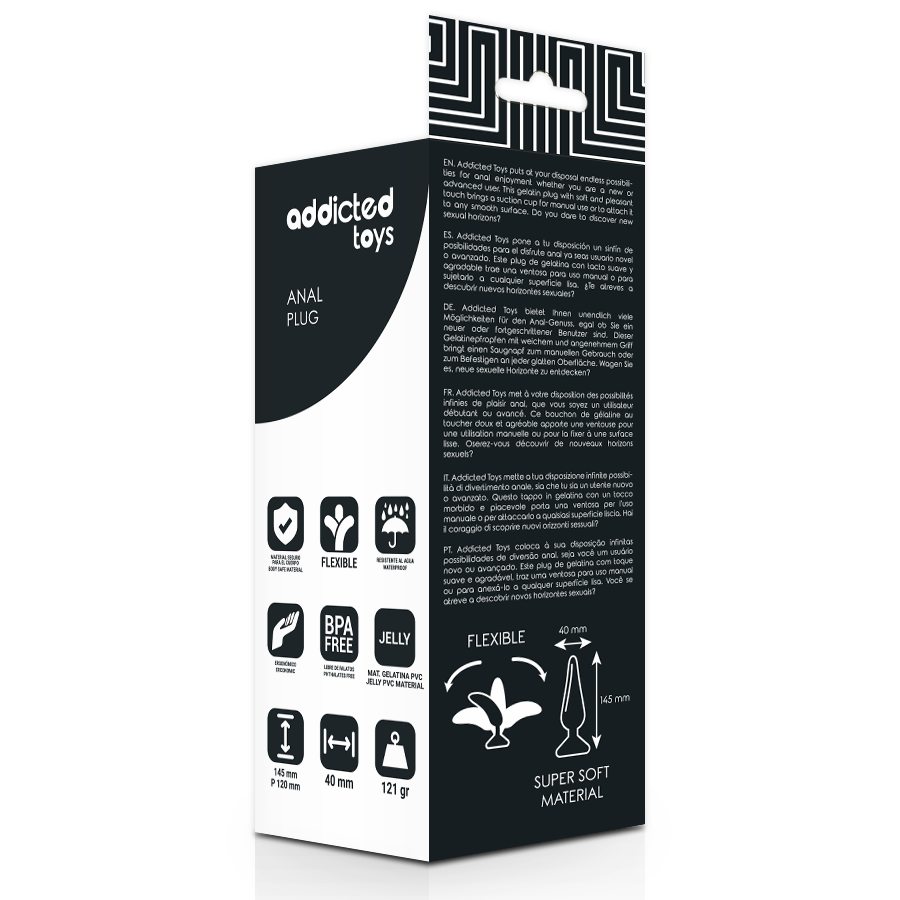 ADDICTED TOYS - PLUG ANAL 14,5 CM PRETO