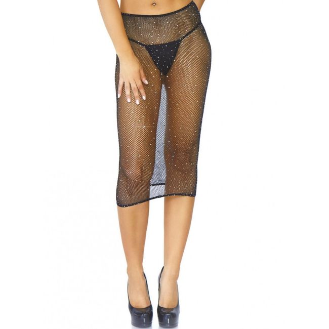 LEG AVENUE - REDE DE ARRASTÃO CRISTALIZADA MULTIDRESS PRETO OS