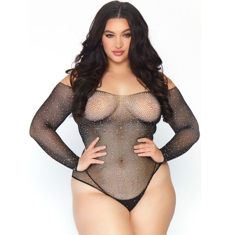 LEG AVENUE - BODYSTOCK DE RED CRISTALIZADA 1X-2X