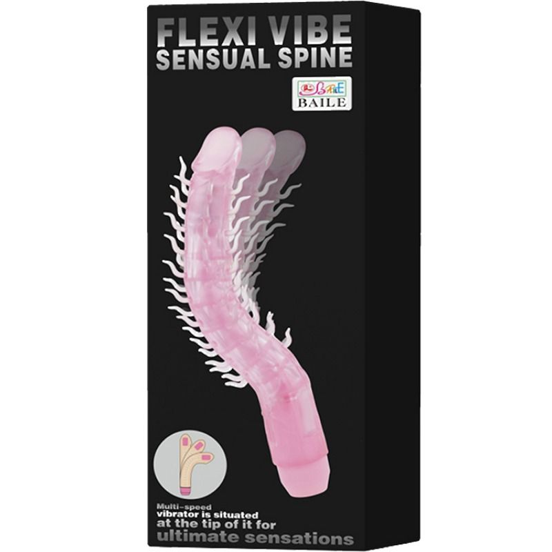BAILE - FLEXI VIBE SENSUAL SPINE DILDO VIBRANTE DOBRÁVEL LILÁS 23,5 CM