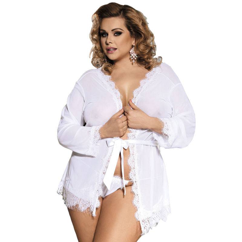 SUBBLIME - CAMISA QUEEN PLUS BRANCA COM FRANJA