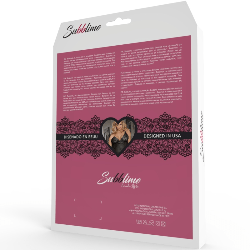 SUBBLIME - QUEEN PLUS CONJUNTO SUJETADOR Y BRAGA CON LIGUERO