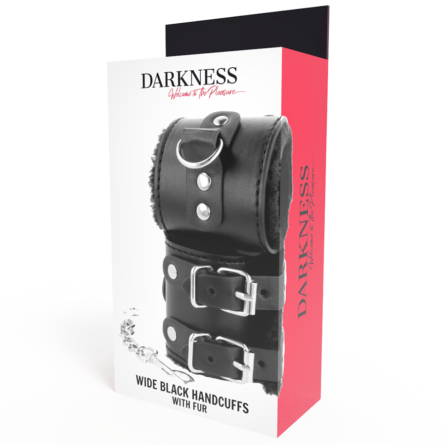 DARKNESS - ALGEMAS DE COURO AJUSTÁVEIS PRETAS COM FORRO
