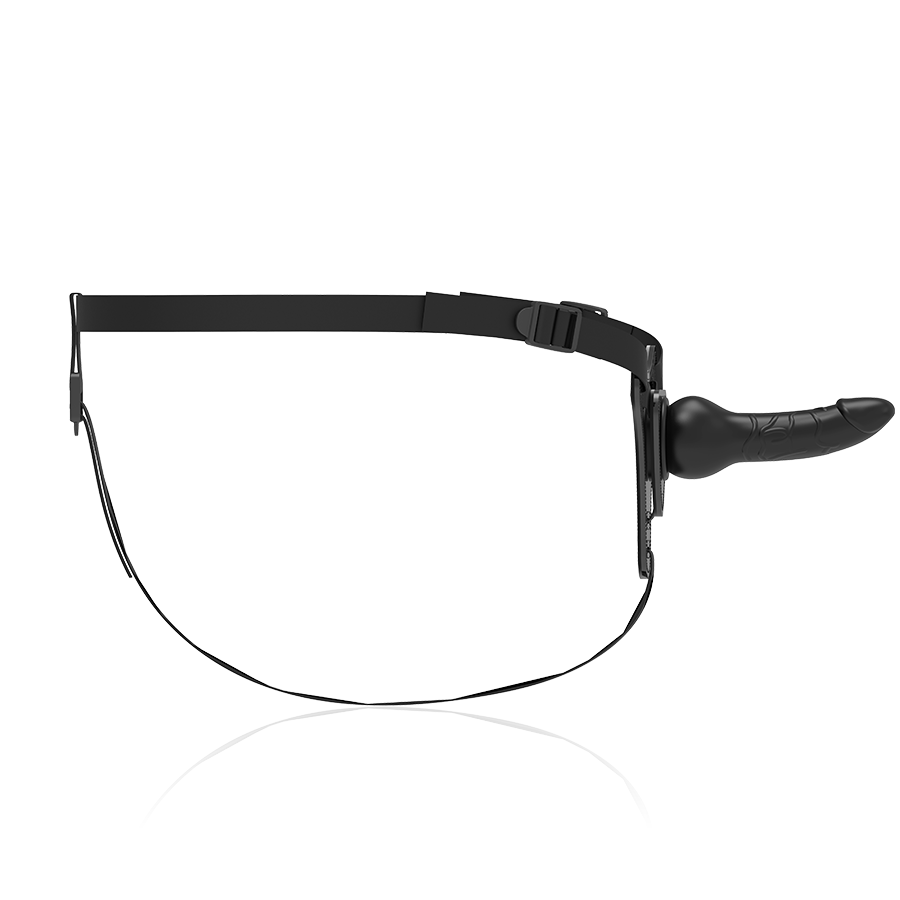 ARREIO FETICHE SUBMISSIVO - SILICONE PRETO REALÍSTICO 16 CM