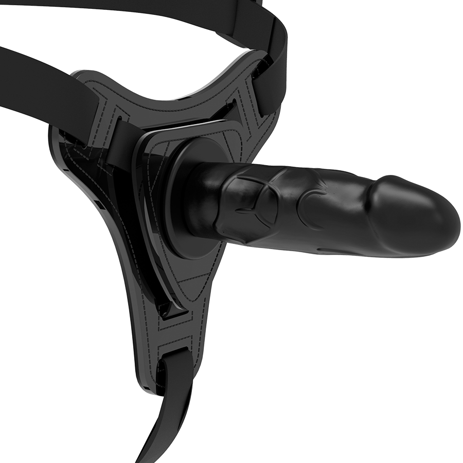 ARREIO FETICHE SUBMISSIVO - SILICONE PRETO REALISTA 15 CM