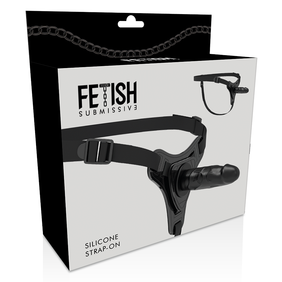 ARREIO FETICHE SUBMISSIVO - SILICONE PRETO REALISTA 15 CM