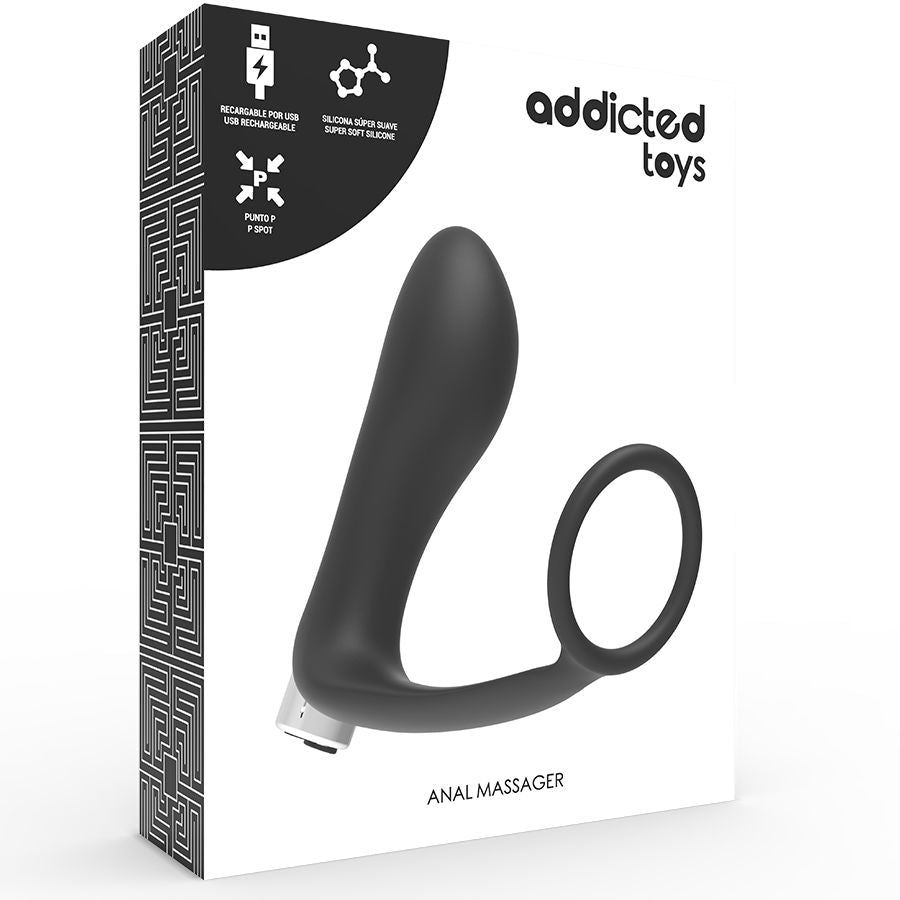 ADDICTED TOYS - VIBRADOR PROSTÁTICO RECARREGÁVEL MODELO 1 - PRETO