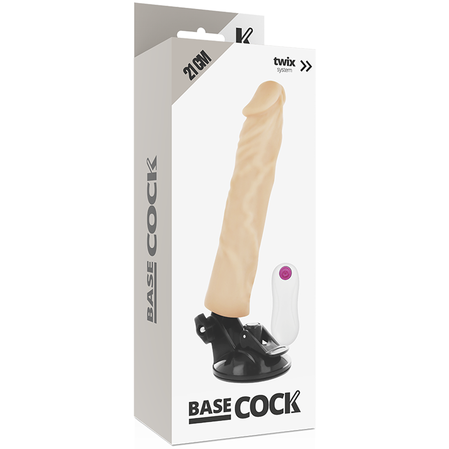 BASECOCK - VIBRADOR REALISTA CONTROLE REMOTO PRETO 21 CM -O- 4 CM