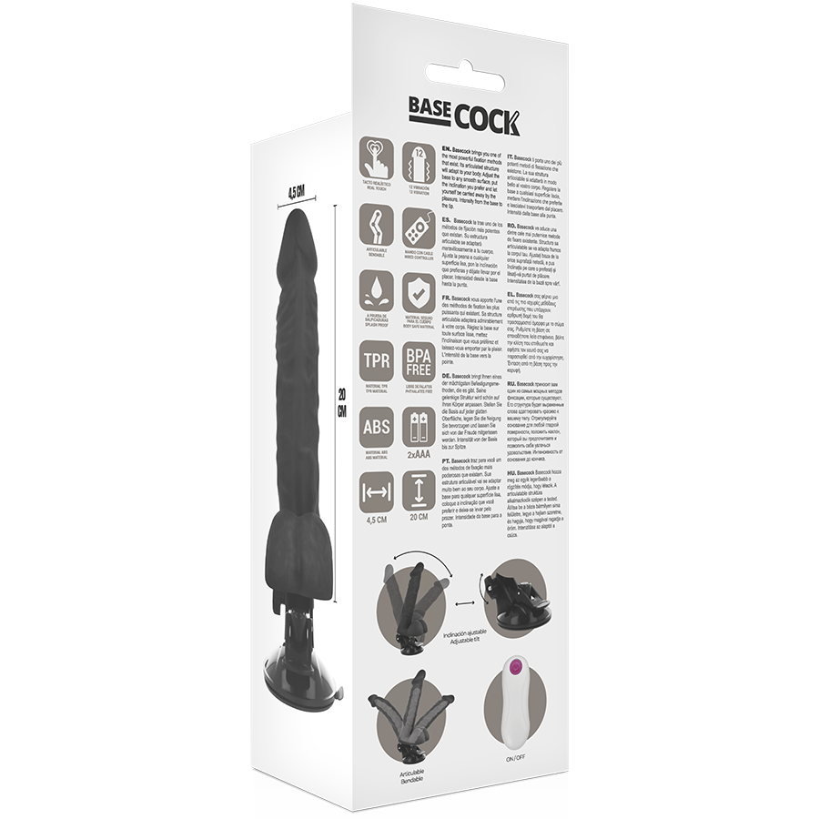 BASECOCK - CONTROLE REMOTO ARTICULÁVEL REALISTA PRETO 20 CM -O- 4,5 CM