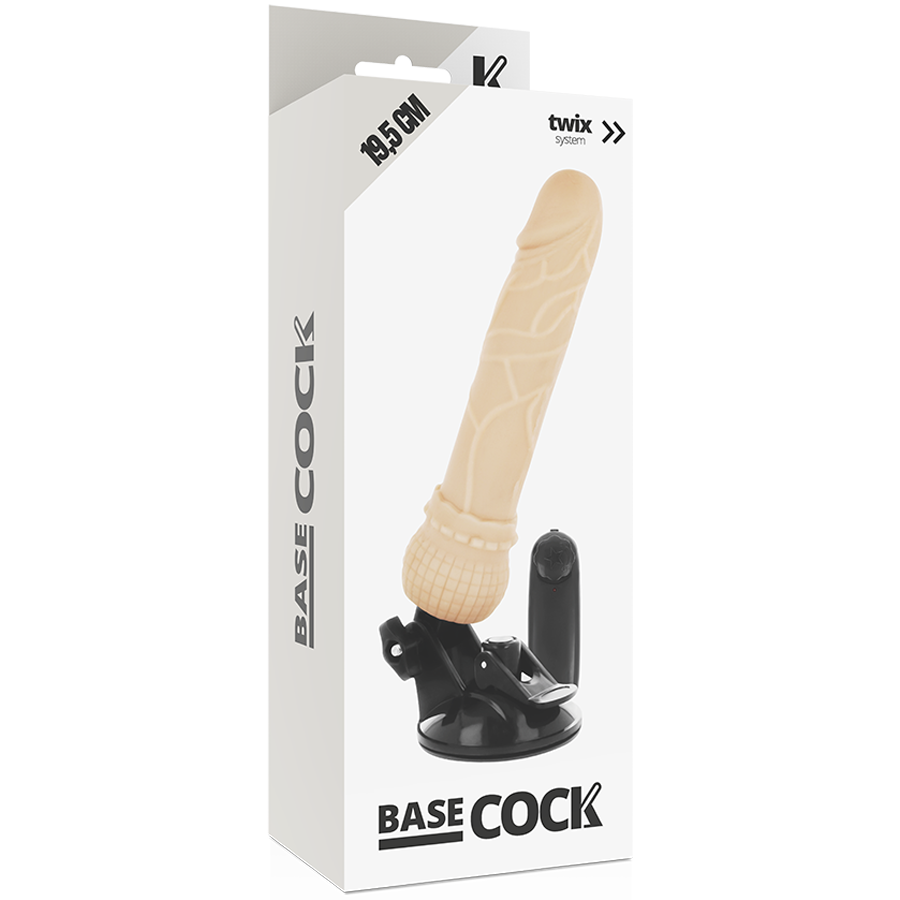 BASECOCK - VIBRADOR REALISTA CONTROLE REMOTO PRETO 19,5 CM -O- 4 CM