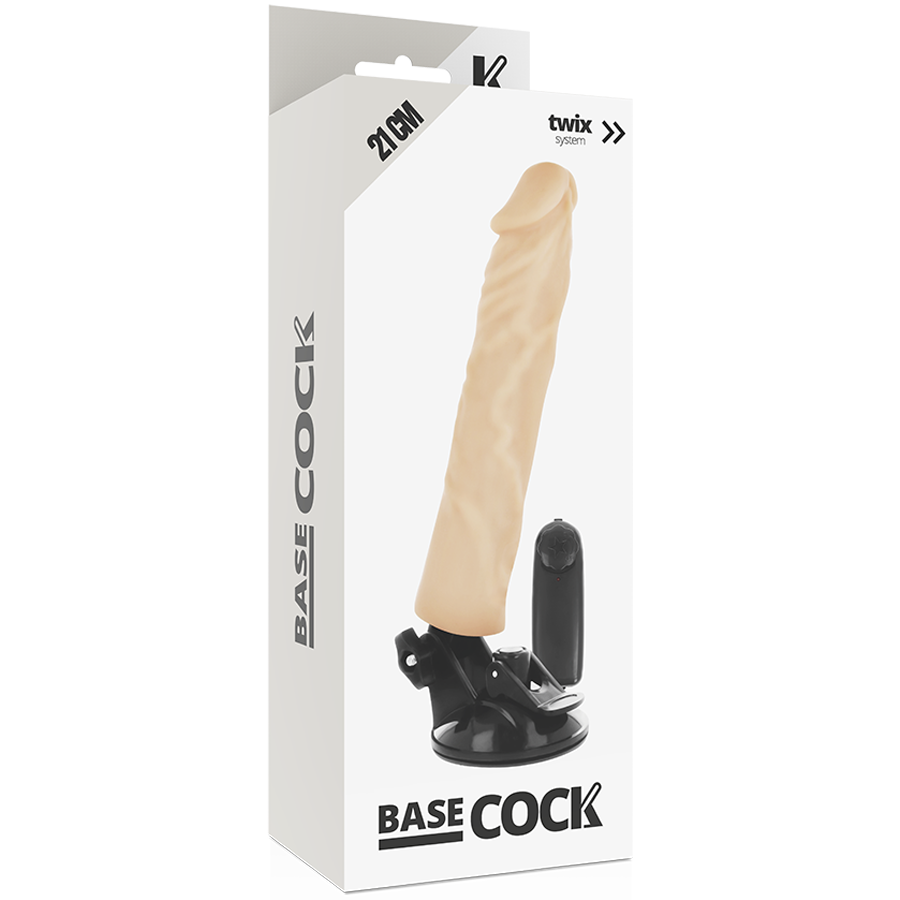 BASECOCK - VIBRADOR REALISTA CONTROLE REMOTO PRETO 21 CM -O- 4 CM