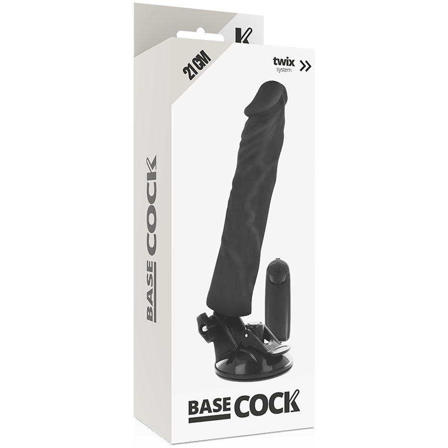 BASECOCK - VIBRADOR REALISTA CONTROLE REMOTO PRETO 21 CM -O- 4 CM