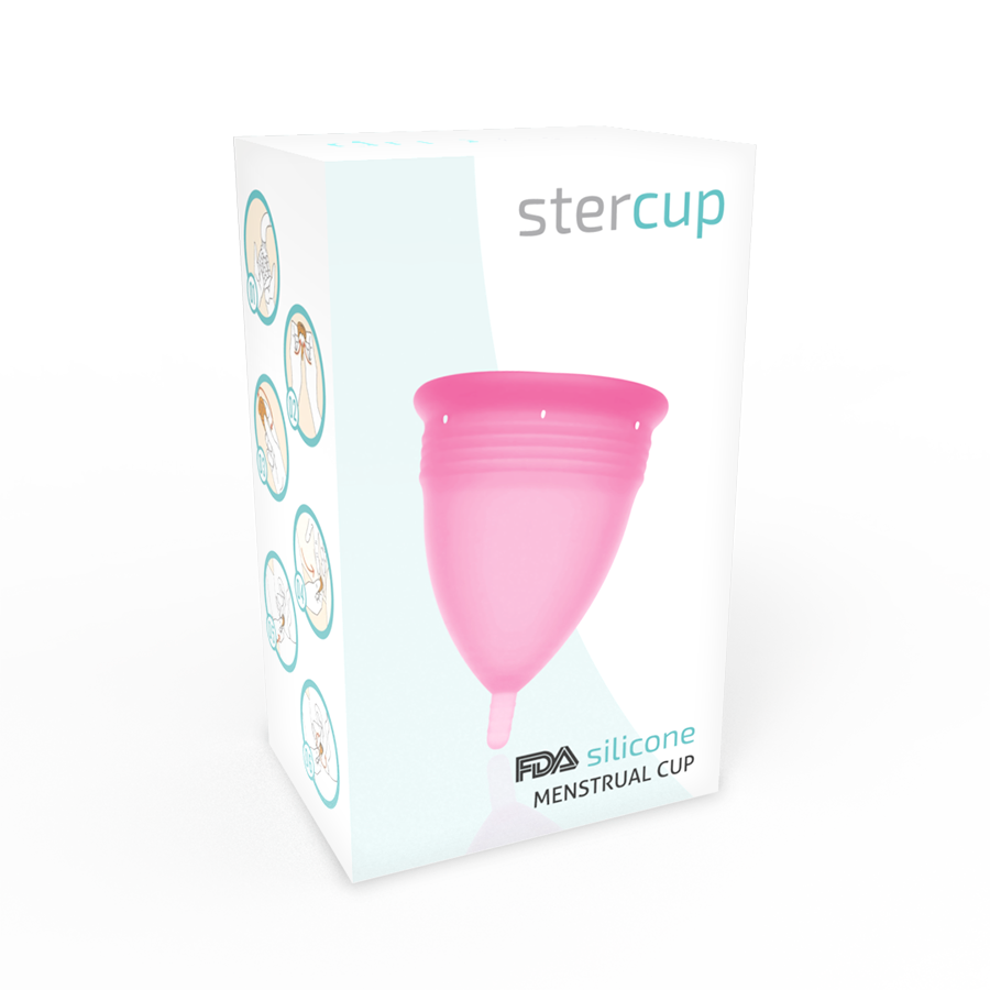 STERCUP - COPO MENSTRUAL DE SILICONE FDA ROSA - TAMANHO G
