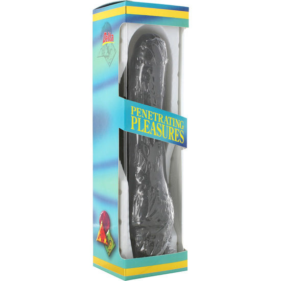 SIETE CREACIONES - VIBRADOR DE VINILO FORMA DE PENE NEGRO 20 CM