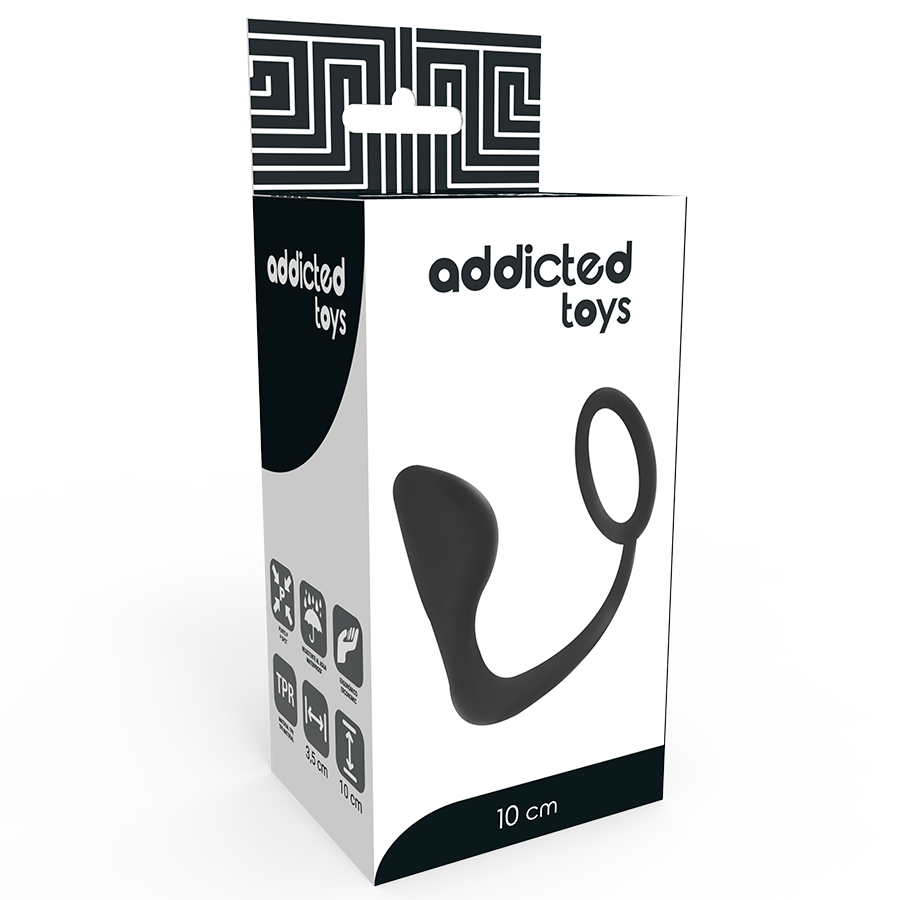 ADDICTED TOYS - PLUG ANAL COM ANEL PÊNICO PRETO