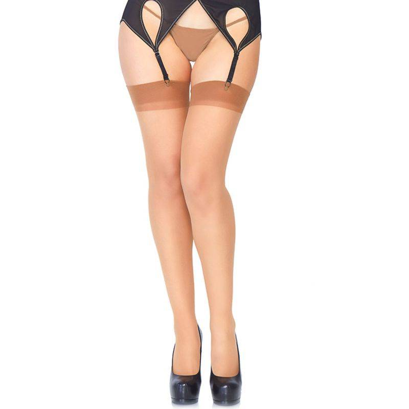 LEG AVENUE - MEIAS TRANSPARENTES MARRONS TAMANHO ÚNICO