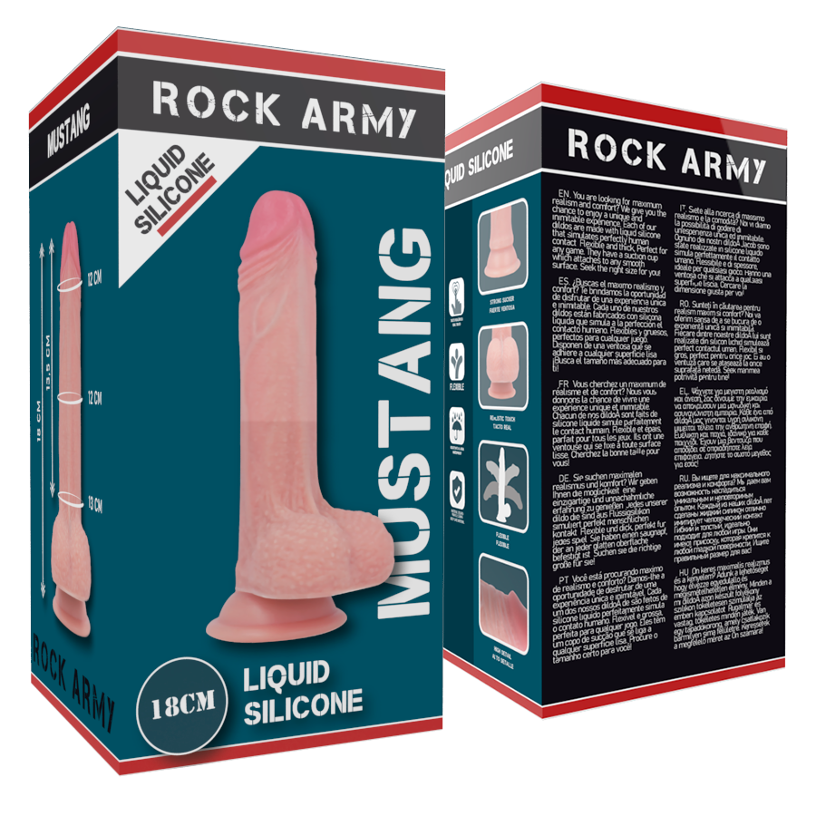 ROCKARMY - SILICONE LÍQUIDO PREMIUM MUSTANG REALÍSTICO 18 CM -O- 4,14 CM