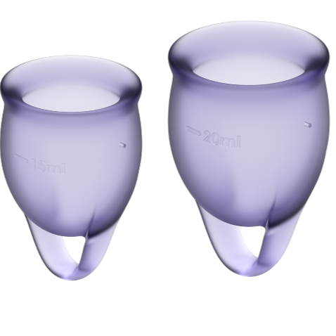 SATISFYER - SINTA-SE CONFIDENTE COPO MENSTRUAL ROXO 15 + 20 ML