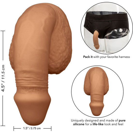 CALEXOTICS - EMBALAGEM DE SILICONE PARA PÊNIS 12,75 CM CARAMELO