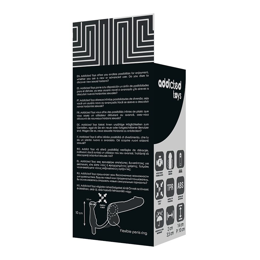 ADDICTED TOYS - VIBRADOR PROST TICO NEGRO 10 CM