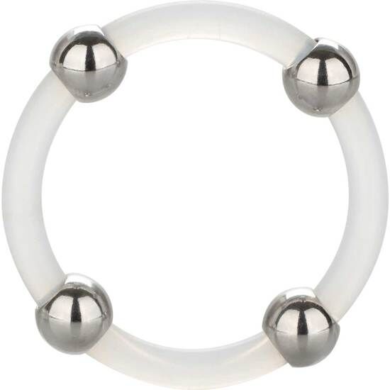 CALEXOTICS - ANEL DE SILICONE COM CONTAS DE AÇO G