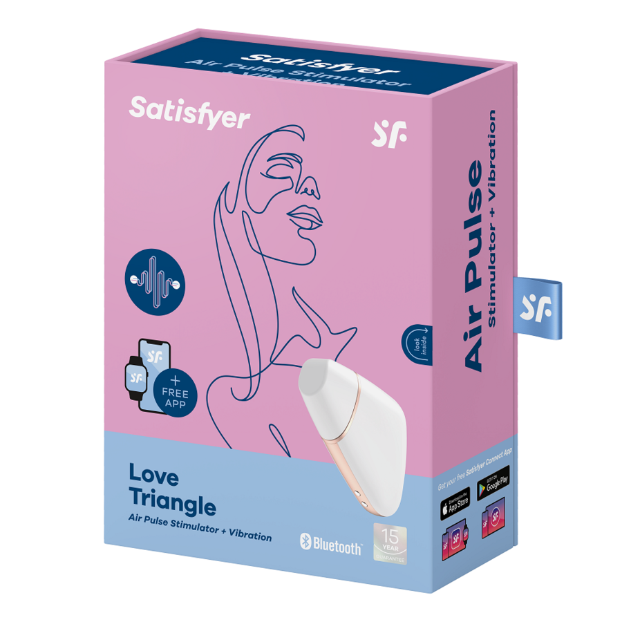 SATISFYER - ESTIMULADOR Y VIBRADOR DE PULSO DE AIRE LOVE TRIANGLE BLANCO