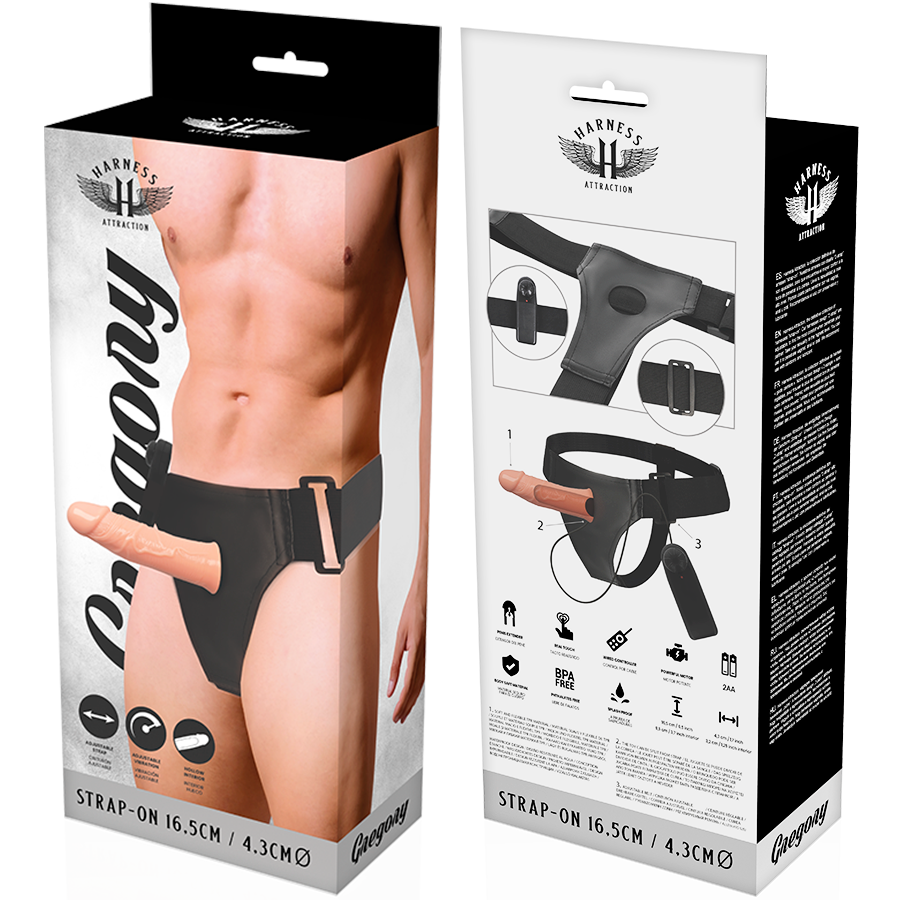 ARNÊS DE ATRAÇÃO - GREGORY HOLLOW RNES COM VIBRADOR 16,5 CM -O- 4,3 CM