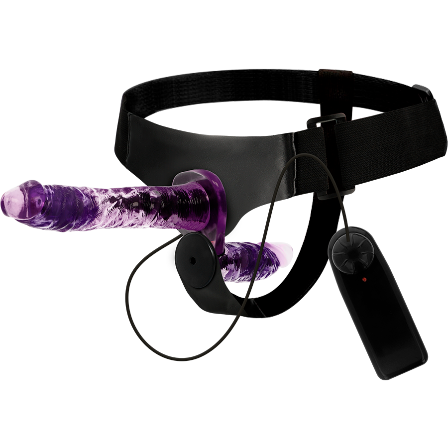 ATRAÇÃO DE ARNÊS - VIBRADOR RODNEY DUPLO PENETRACI N 18 CM -O- 3,5 CM