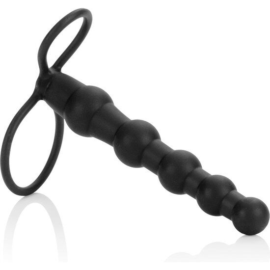 CALEXOTICS - DOBLE PENETRADOR CON CUENTAS NEGRO