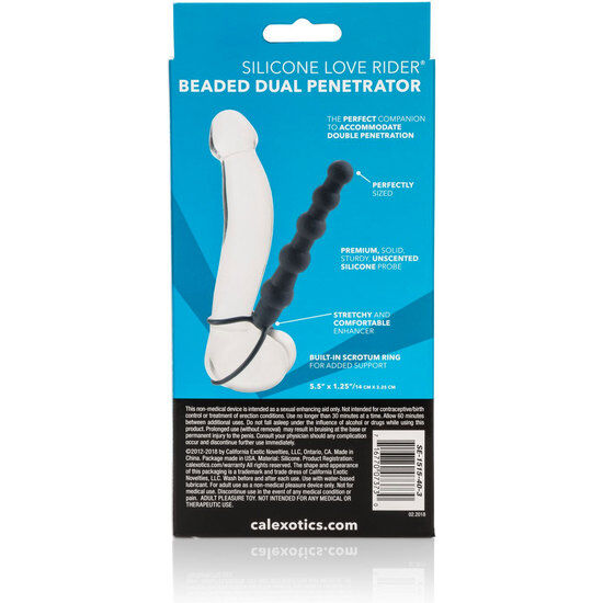 CALEXOTICS - DOBLE PENETRADOR CON CUENTAS NEGRO