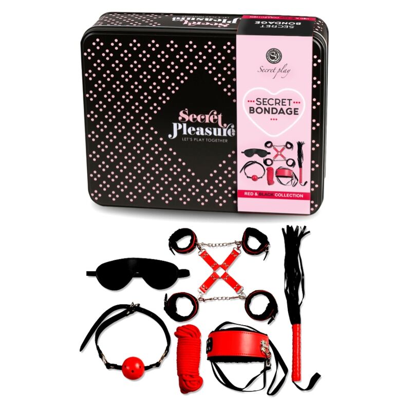 SECRETPLAY - CONJUNTO BDSM 6 PEÇAS COLEÇÃO VERMELHA