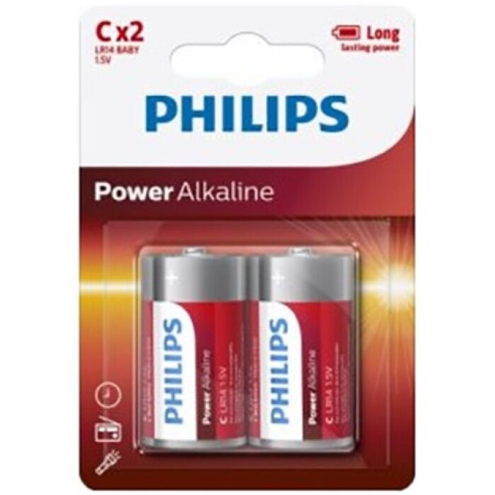 PHILIPS - PILAS DE ENERGÍA PILA C LR14 PAQUETE DE 2
