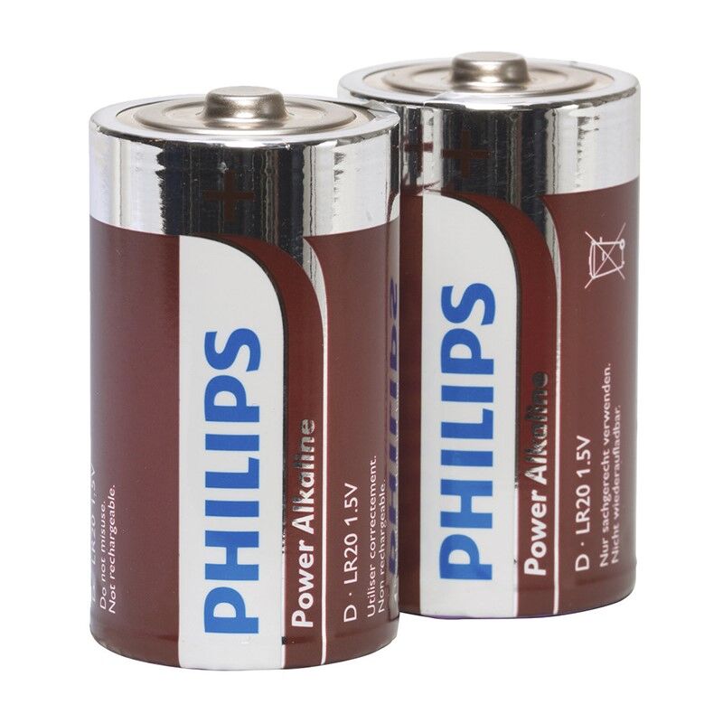 PHILIPS - POWER ALKALINE PILA D LR20 PACOTE COM 2