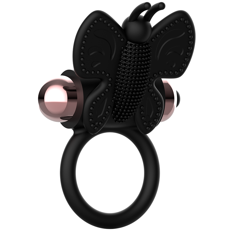 COQUETTE CHIC DESIRE - ANEL PENINICAL BORBOLETA COM VIBRADOR PRETO/DOURADO